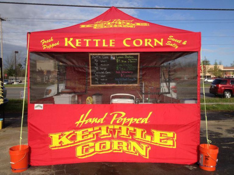 Kettle Corn Machine Black and Yellow Kettle Corn Tent